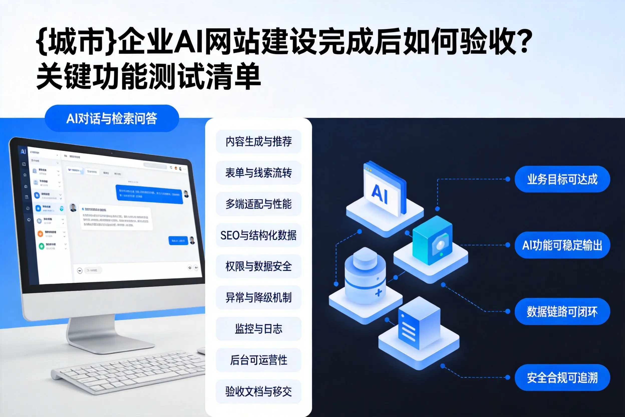 西安企业AI网站建设完成后如何验收?关键功能测试清单