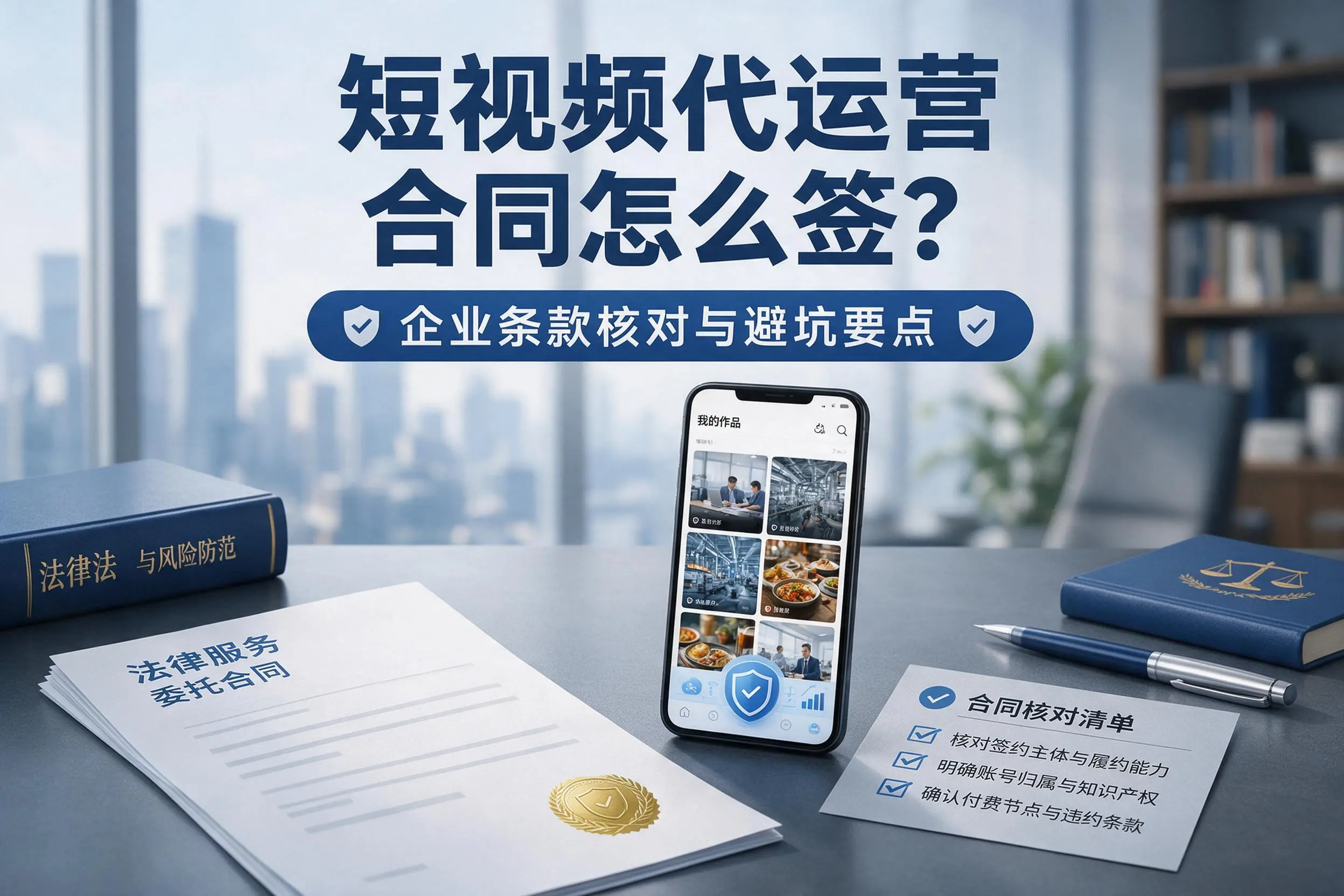 短视频代运营合同怎么签?西安企业条款核对与避坑要点