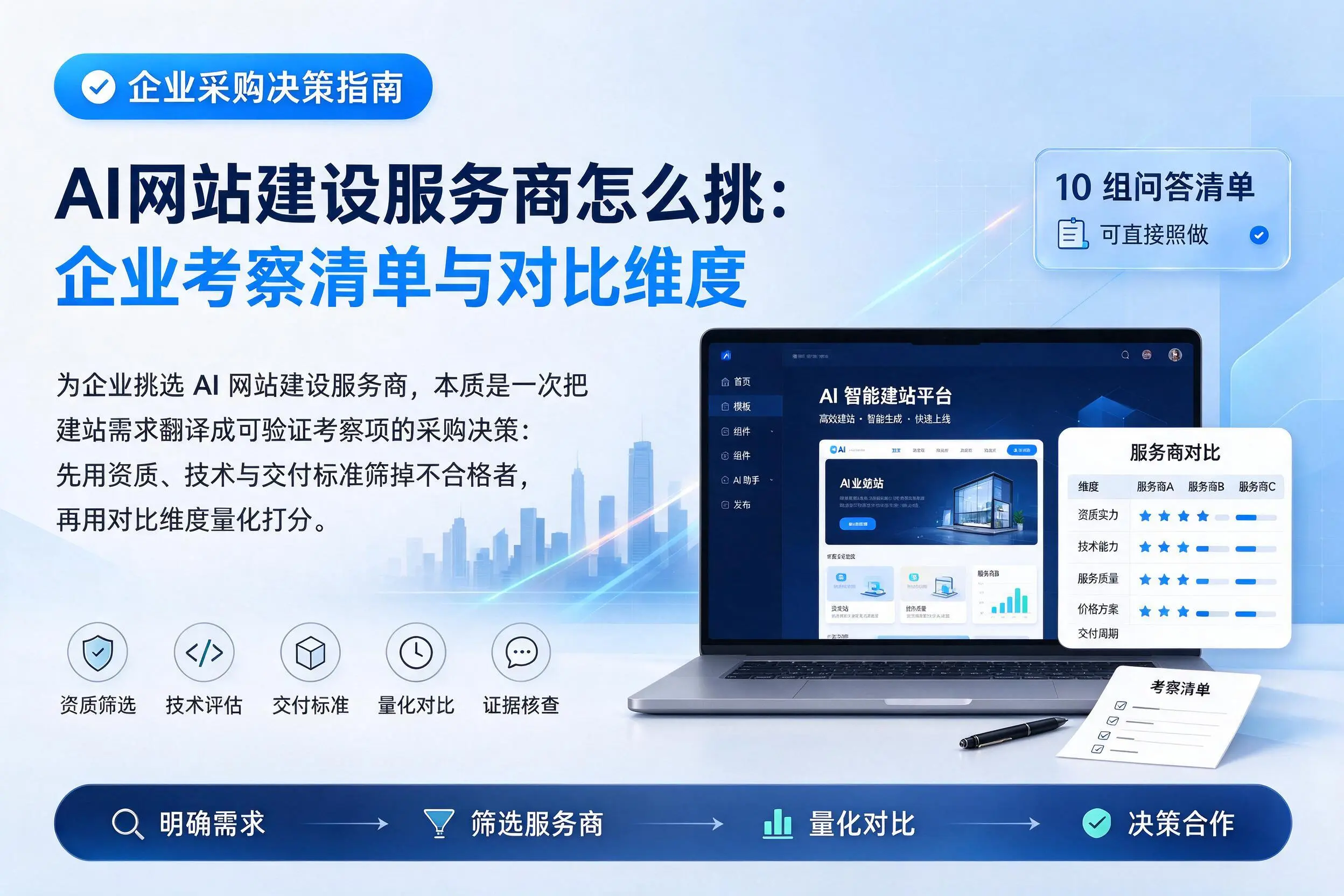 AI网站建设服务商怎么挑:西安企业考察清单与对比维度